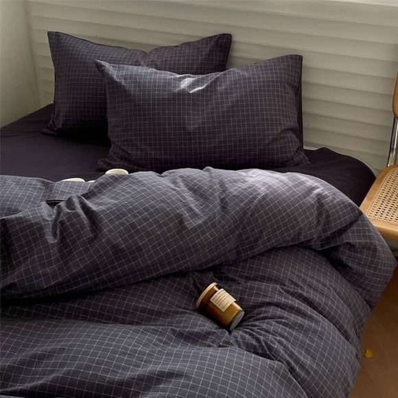 3 Pcs Striped | Grid Cotton Duvet Cover - Picture 2 of 8